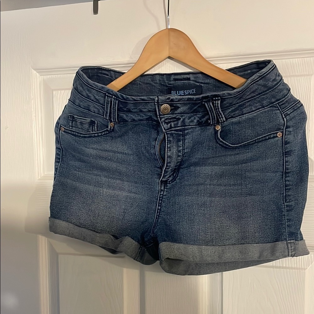 Blue Spice Blue Jean Shorts with Cuffed Hem